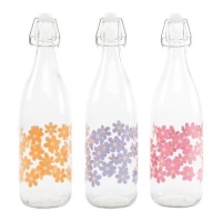 Botella de 1 L flores de colores
