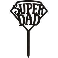 Topper para tarta de Super Dad de 15 x 10 cm