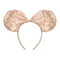 Diadema de rantoncita rosa dorado