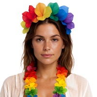 Diadema de flores multicolor