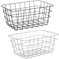 Cesta de 30,3 x 22,5 x 14 cm de metal cromado