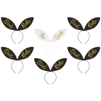 Diadema de despedida de soltera blancas y negras - 6 unidades