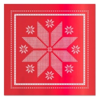 Servilletas de 12,5 x 12,5 cm bordado rojo - 30 unidades
