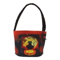 Cesta de gato con calabaza de fieltro de 30 x 15 cm
