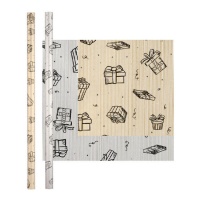 Papel de regalo con diseño de regalos de 2 x 0,70 m - 1 unidad
