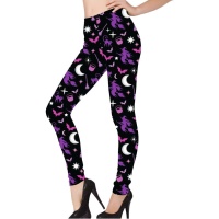 Leggins de bruja negro y lila