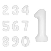 Globo de número blanco de 86,3 cm - Unique - 1 unidad