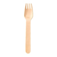 Tenedores de 16 cm de madera - 8 unidades