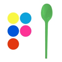 Cucharas de 17 cm de plástico de colores - 12 unidades