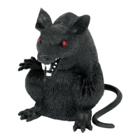 Rata de 15 cm negra sentada