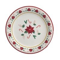 Platos de 18 cm de flor Navidad Poinsettia - 8 unidades