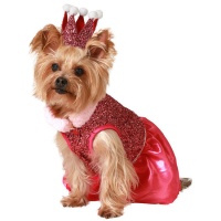 Disfraz de princesa con corona para perro