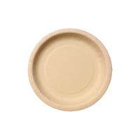 Platos de 20 cm de fibra de bambú - 10 unidades