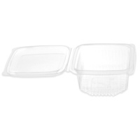 Envase de 0,5 L transparente con tapa bisagra - 3 unidades