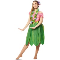 Disfraz de hawaiana con hojas para mujer