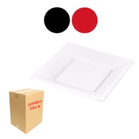 Platos de 17 cm de plástico cuadrados - 576 unidades
