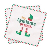 Servilletas de 16,5 x 16,5 cm de elfo ayudante oficial - 20 unidades