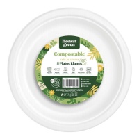 Platos de 22 cm de cartón - 5 unidades