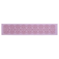 Molde de silicona rectangular de cenefa floral de 39,5 x 8 cm - Artis decor