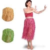 Falda hawaiana de rafia - 1 unidad
