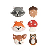 Figuras de azúcar de animales del bosque - Decora - 6 unidades