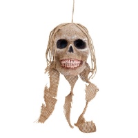 Colgante de calavera cubierta de tela de 40 cm