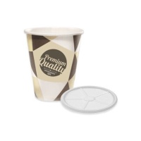 Vasos de 120 ml de cartón con tapa - 25 unidades