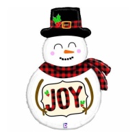 Globo de muñeco de nieve con bufanda de 53 x 76 cm - Grabo