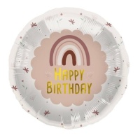 Globo de Arcoiris Boho de Happy Birthday de 45 cm - Folat