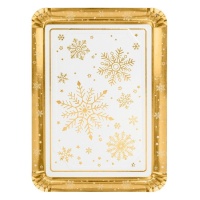 Bandeja de 34 x 25 cm de cartón rectangular de Golden Snow - 1 unidad