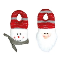 Adorno para pomo de puerta de Papá Noel y muñeco de nieve surtido de 23 cm - 1 unidad