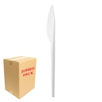 Cuchillos 17 cm de plástico blanco - 2000 unidades