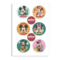 Mini discos de oblea comestible de Mickey & Friends de 6 cm - 6 unidades