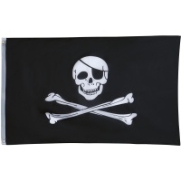 Bandera de calavera Pirata de 1,50 x 0,90 m