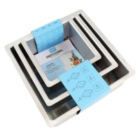 Moldes cuadrados de 25,4 cm, 20,3 cm, y 15,2 cm x altura 10,2 cm - PME - 3 unidades