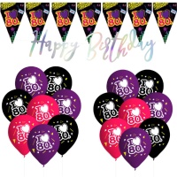 Pack de decoración para fiesta de Años 80 modelo 1 - 18 piezas