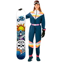 Disfraz de esquiador azul para mujer