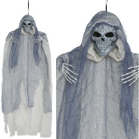 Colgante de esqueleto aterrador con tunica de 60 cm