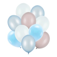 Globos de látex de 27 a 30 cm azules - 10 unidades