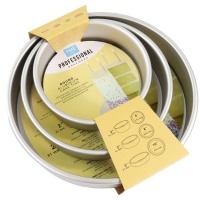 Moldes redondos de 25,4 cm, 20,3 cm y 15,2 cm x altura 5,1 cm - PME - 3 unidades