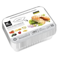 Envase de 32 x 26,4 x 6 cm desechable rectangular con tapa - 8 unidades