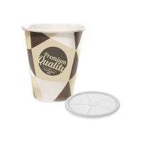 Vasos de 200 ml de cartón con tapa - 25 unidades