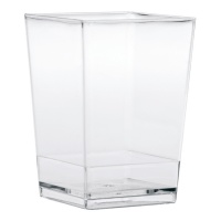 Vasitos de 175 ml de plástico transparente forma cuadrada clásica - Dekora - 100 unidades
