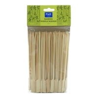 Brochetas de 18 cm de Bambú asa plana - 100 unidades
