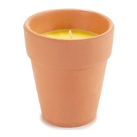 Vela aromática de citronela en vaso de barro de 8 cm