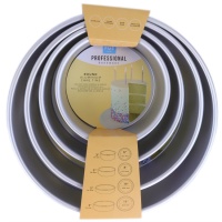 Moldes redondos de aluminio de 30,5 cm, 25,4 cm, 20,3 cm y 15,2 cm x altura 7,6 cm - PME - 4 unidades