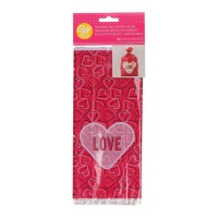 Bolsa para dulces rectangulares de Love con corazones - Wilton - 20 unidades