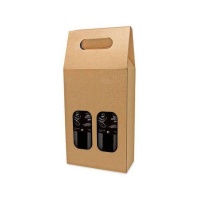 Caja de cartón con 2 ventana para 2 botellas - 1 unidad