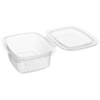 Envase de 0,5 L desechable con tapa bisagra - 50 unidades