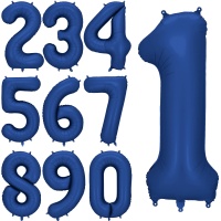 Globo de número azul naval oscuro de 86 cm - PartyDeco - 1 unidad